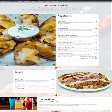 Nathaniels | Restaurant Website Design | Mmp Longwood